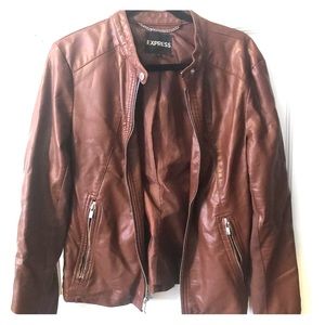 Brown leather jacket